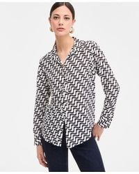INC International Concepts - Printed Button-down Long-sleeve Shirt - Lyst