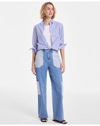 On 34th - Two-tone High-rise Cargo Wide-leg Jeans - Lyst