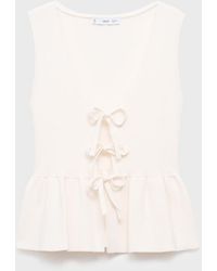 Mango - Bows Knit Top - Lyst