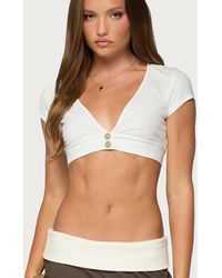 Edikted - Cecey Button Up Crop Top - Lyst