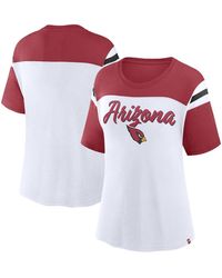 Fanatics - White/cardinal Arizona Cardinals Cheer Chant Fashion Crop Top - Lyst