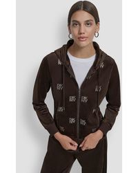 DKNY - Petite Logo Detail Long Sleeve Hoodie - Lyst