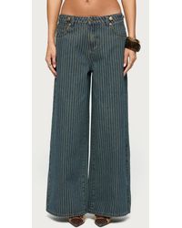 Edikted - Button Pinstripe Low Rise baggy Jeans - Lyst