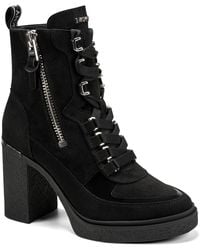 DKNY - Toia Lace-up Platform Booties - Lyst