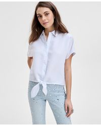 INC International Concepts - Tie-front Blouse - Lyst