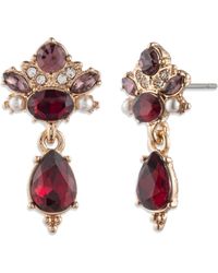 Marchesa - Imitation Pearl And Glass Stone Gold-tone Drama Pear Drop Stud Earrings - Lyst