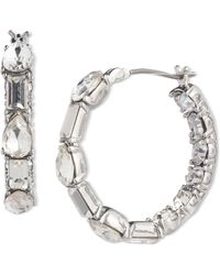 Givenchy - Small Baguette & Pear-shape Crystal Hoop Earrings - Lyst