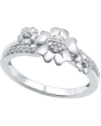 Macy's - Diamond Flower Ring (1/6 Ct. T.w. - Lyst