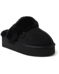 Dearfoams - Fireside By Melton Genuine Shearling Platform Scuff Slipper - Lyst