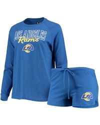 Concepts Sport - Los Angeles Rams Meter Knit Long Sleeve Raglan Top And Shorts Sleep Set - Lyst