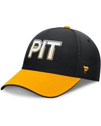 Fanatics - Black/gold Pittsburgh Penguins Authentic Pro Rink Team Code Flex Hat - Lyst