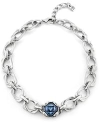Uno De 50 - Sterling Silver Metal Alloy Rectangular Link Necklace - Lyst