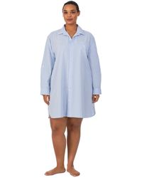 Lauren by Ralph Lauren - Plus Size Long-sleeve Roll-tab His Shirt Sleepshirt - Lyst