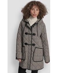 DKNY - Hooded toggle Quilted Coat - Lyst