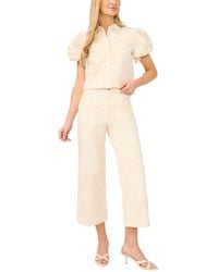 Cece - Mid-rise Eyelet Cotton Cropped Jeans - Lyst