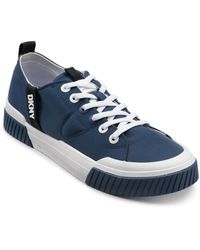 DKNY - Nylon Two Tone Branded Sole Low Top Sneakers - Lyst