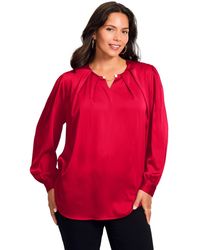 Avenue - Plus Size Chain Detail Satin Top - Lyst