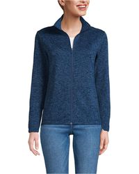 Lands' End - Sweater Fleece Zip Front Jacket - Lyst