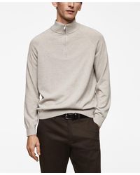 Mango - Neck Zipper Cotton Sweater - Lyst
