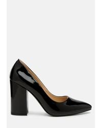 LONDON RAG - Kamira Patent Faux Leather Block Heel Pumps - Lyst