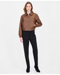 Michael Kors - Michael Leather Zip-up Bomber Jacket - Lyst
