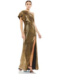 Mac Duggal - Ieena Ruffled One Shoulder Metallic Evening Gown - Lyst