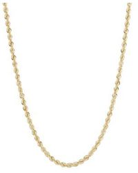 Macy's - 14k Gold Necklace, 24" Seamless Diamond Cut Rope Chain - Lyst