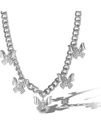 Jessica Simpson - Tone Butterfly Charm Curb Chain Necklace - Lyst