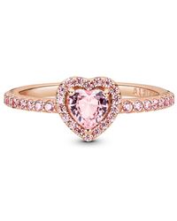 PANDORA - Cubic Zirconia Timeless Sparkling Elevated Heart Ring - Lyst