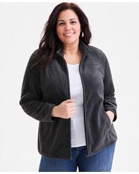 Style & Co. - Plus Size Solid Polar Fleece Zip-front Jacket - Lyst