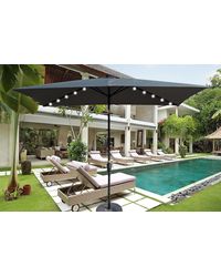 Streamdale Furniture - 10 X 6.5ft Rectangular Patio Solar Led Lighted Outdoor Umbrellas With Crank And Push Button - Lyst