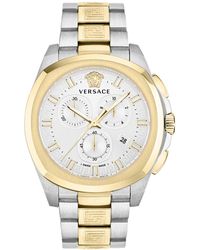 Versace - Swiss Chronograph Geo Two-tone Stainless Steel Bracelet Watch 43mm - Lyst