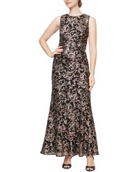 Alex Evenings - Petite Sequin-embroidered Sleeveless Gown - Lyst