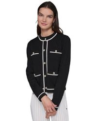 Karl Lagerfeld - Four-pocket Crewneck Cardigan - Lyst