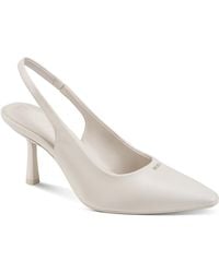 DKNY - Natalyn Slingback Pointed Toe Faux Leather Pumps - Lyst