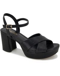 Kenneth Cole - Reeva Platform Faux Suede Platforms Ankle Strap - Lyst