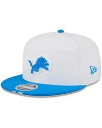 KTZ - White/blue Detroit Lions 2025 Nfl Training Camp Split Panel 9fifty Snapback Hat - Lyst