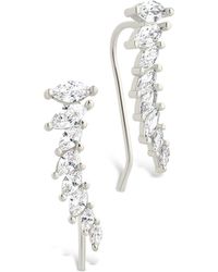 Sterling Forever - Sterling Skye Cz Threader Crawler Earrings - Lyst