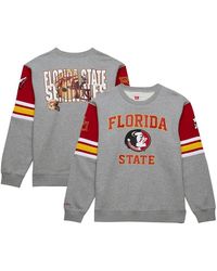 Mitchell & Ness - Florida State Seminoles Throwback Allover 4.0 Pullover Sweatshirt - Lyst