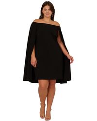 Adrianna Papell - Off-the-shoulder Cape Dress - Lyst