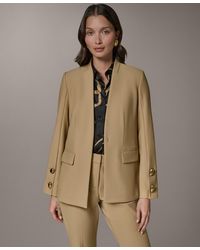 Donna Karan - Petite Collarless Buttoned Cuff Jacket - Lyst
