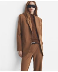 Mango - Notch Lapel Pockets Straight Suit Blazer - Lyst