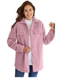 Woman Within - Within Berber Button-front Jacket - Lyst