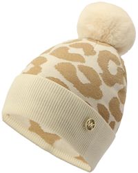 Michael Kors - Michael Metallic Leopard-print Beanie - Lyst