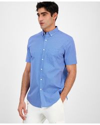 Club Room - Luna Regular-fit Stretch Geo-print Button-down Poplin Shirt - Lyst