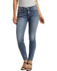 Silver Jeans Co. - Suki Mid Rise Curvy Fit Slim Skinny Jeans - Lyst