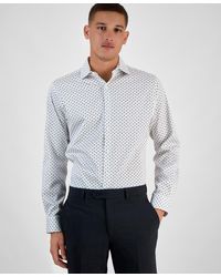 BarIII - Bree Slim-fit Stretch Leaf-print Dress Shirt - Lyst
