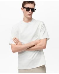 Mango - Regular-fit Textured T-shirt - Lyst