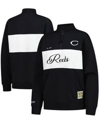 Mitchell & Ness - Cincinnati Reds Quarter-zip Pullover Top - Lyst