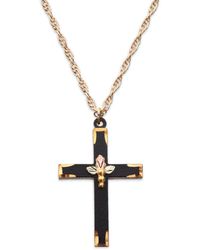 Black Hills Gold - Black Powder Coated Brass Cross Pendant - Lyst
